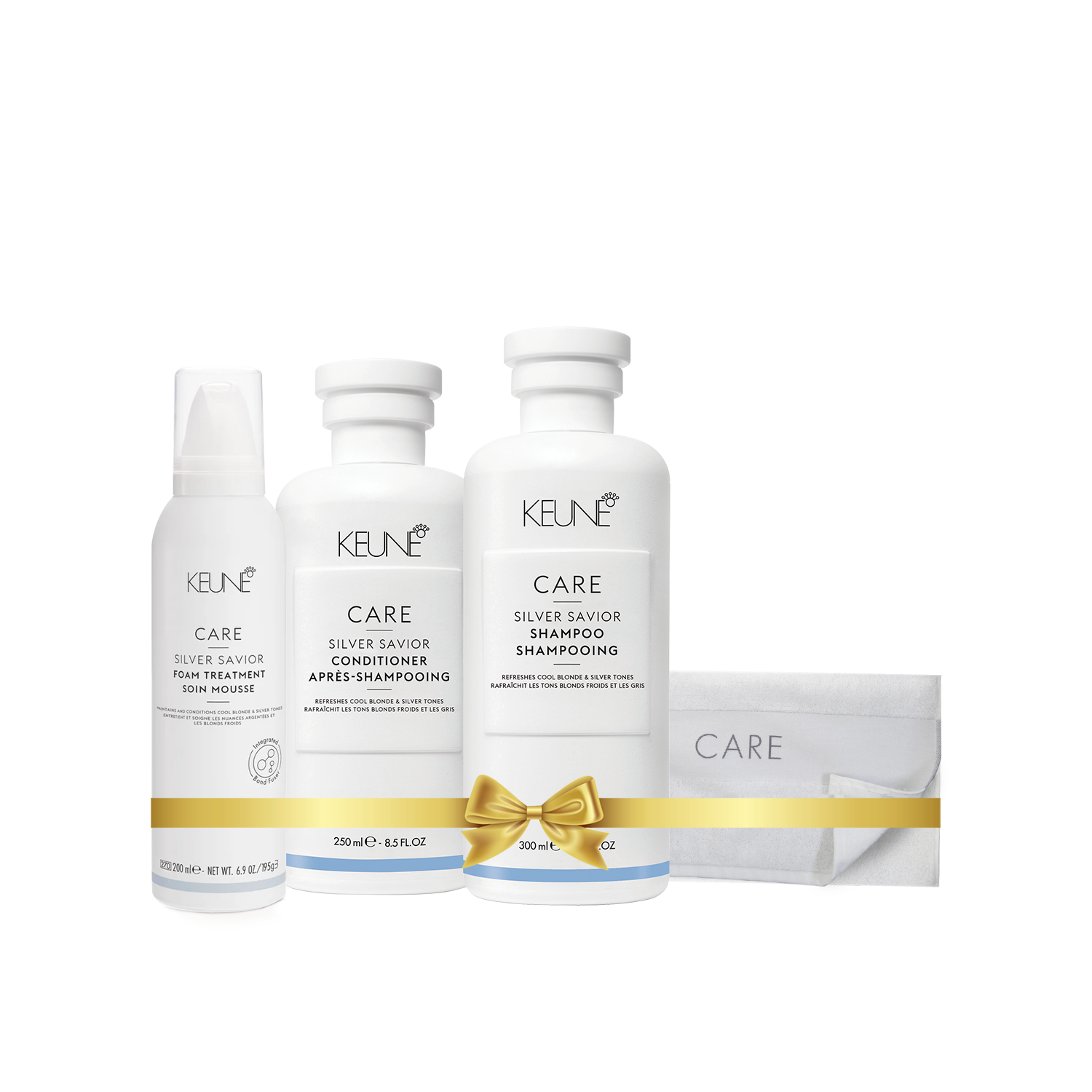 Care Silver Savior Holiday Package  (Shampoo, Conditioner, Foam, Towel)