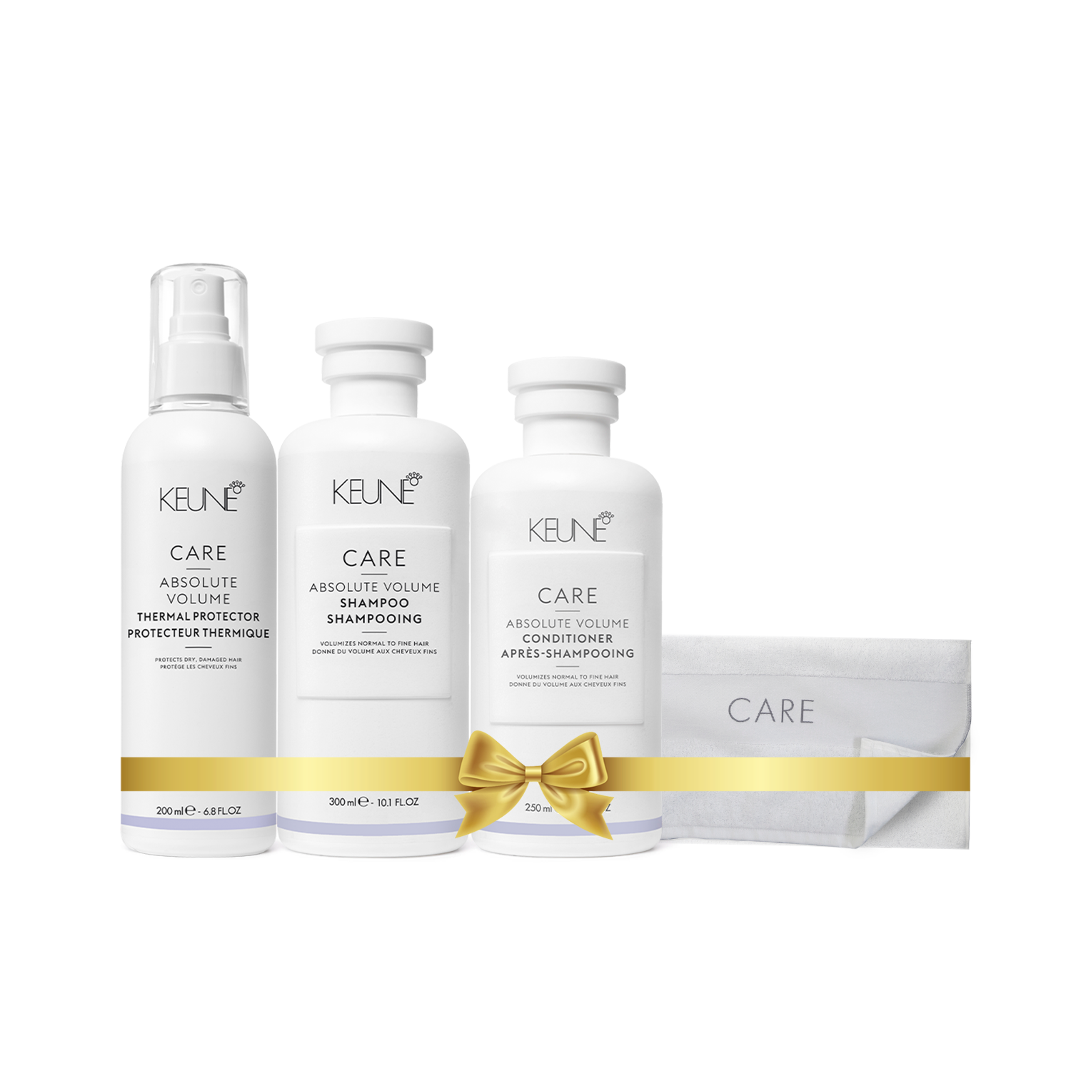 Care Absolute Volume Holiday Package  (Shampoo, Conditioner, Thermal Protector, Towel)