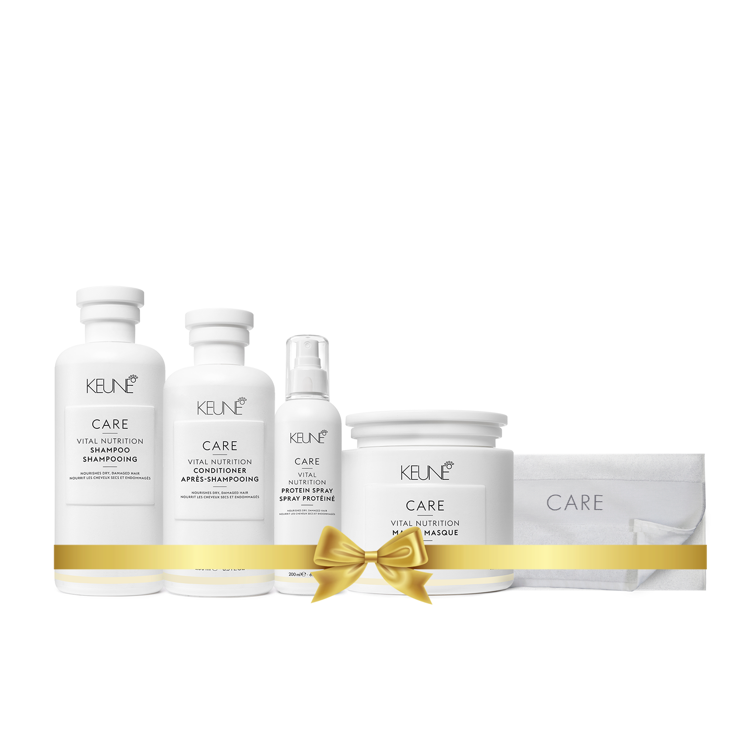 Care Vital Nutrition Holiday Package  (Shampoo, Conditioner, Mask, Protein Spray, Towel)